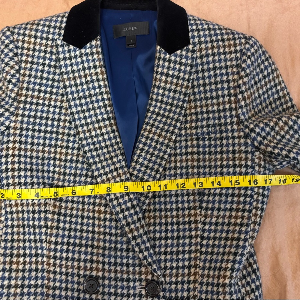 J. Crew Dover Black and Brown Houndstooth Blazer / 100% wool / lined - Picture 5 of 8